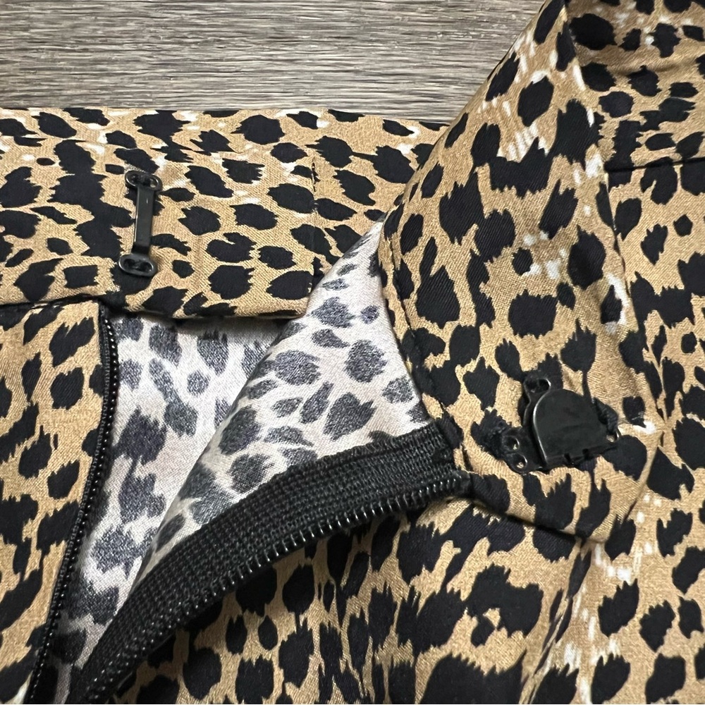 Emerson Fry Little Cheetah Print  Midi Skirt Size XS Tan Black 100% Silk - Picture 9 of 10
